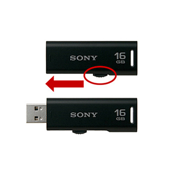 ソニー スライドアップ USBメモリー ポケットビット 8GB ブラック キャップレス USM8GR B 1個