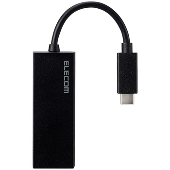 エレコム 有線LANアダプター Giga対応 USB 1Gbps Type-C プラスチック(ブラック) RoHS指令準拠(10物質) EDC-GUC3V2-B