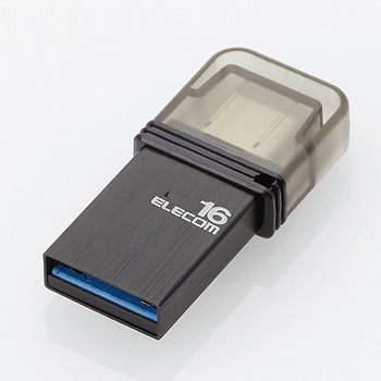 エレコム USB Type-Cメモリ 16GB ブラック MF-CAU3116GBK 1個