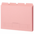 ライオン事務器 4カットフォルダー 山付ファイル A4 ピンク No.31-4P 1パック(4冊)