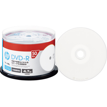 HP データ用DVD-R 4.7GB 1-16倍速 ホワイトワイドプリンタブル スピンドルケース DR47CHPW50PA 1パック(50枚)