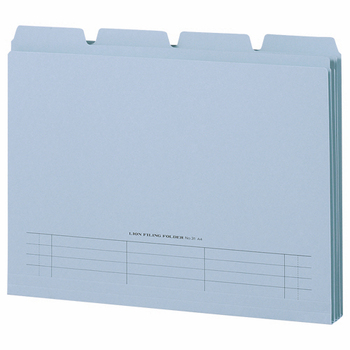 ライオン事務器 4カットフォルダー 山付ファイル A4 水 No.31-4P 1パック(4冊)