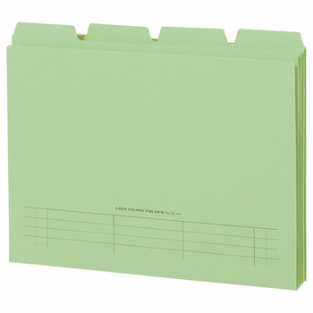 ライオン事務器 4カットフォルダー 山付ファイル A4 緑 No.31-4P 1パック(4冊)