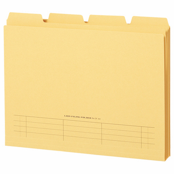 ライオン事務器 4カットフォルダー 山付ファイル A4 黄 No.31-4P 1パック(4冊)