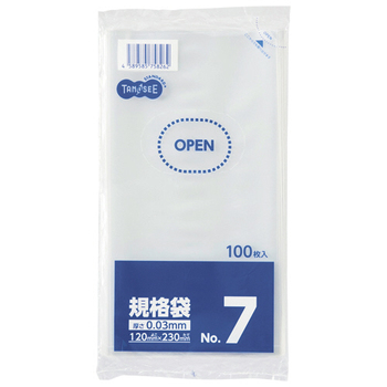 TANOSEE 規格袋 7号 0.03×120×230mm 1セット(1000枚:100枚×10パック)