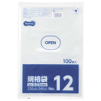 TANOSEE 規格袋 12号 0.03×230×340mm 1セット(1000枚:100枚×10パック)