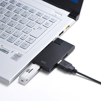 サンワサプライ USB3.0 4ポートハブ ブラック USB-3HSC1BK 1個