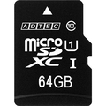アドテック microSDXC UHS-I 64GB Class10 SD変換アダプター付 AD-MRXAM64G/U1R 1枚