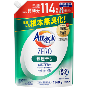 花王 アタックZERO 部屋干し用 つめかえ用 1140g 1個