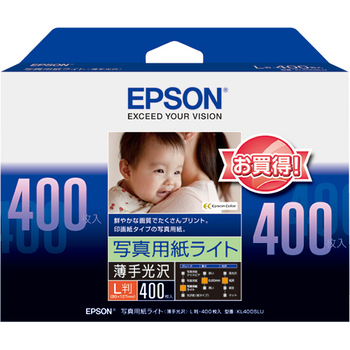 エプソン 写真用紙ライト<薄手光沢> L判 KL400SLU 1冊(400枚)
