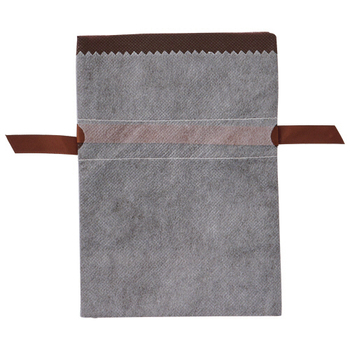 店研創意 ストア・エキスプレス 不織布リボン付きギフトバッグ ブラウン 15×22×6cm 1パック(10枚)