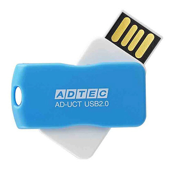 アドテック USB2.0 回転式フラッシュメモリ 16GB ブルー AD-UCTL16G-U2R 1個