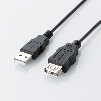 エレコム エコUSB2.0延長ケーブル (A)オス-(A)メス ブラック 1.0m RoHS指令準拠(10物質) U2C-JE10BK 1本