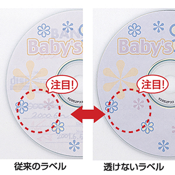 サンワサプライ インクジェット透けないCDラベル 内径41mm スーパーファイン つやなしマット LB-CDR003N 1冊(20シート)
