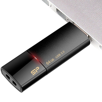シリコンパワー USB3.0 スライド式フラッシュメモリ 64GB ブラック SP064GBUF3B05V1K 1個