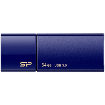 シリコンパワー USB3.0 スライド式フラッシュメモリ 64GB ネイビー SP064GBUF3B05V1D 1個