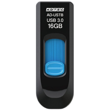 アドテック USB3.0 スライド式フラッシュメモリ 16GB ブラック&ブルー AD-USTB16G-U3R 1個
