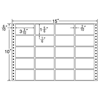 東洋印刷 ナナフォーム 連続ラベル Mタイプ 15×10インチ 20面 84×47mm M15E 1箱(500折)