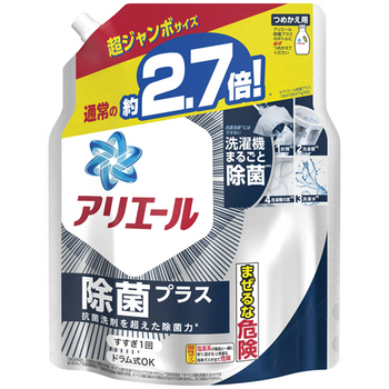 P&G アリエール ジェル 除菌プラス つめかえ 超ジャンボ 1290g 1個