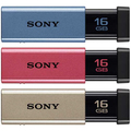 ソニー USBメモリー ポケットビット Tシリーズ カラーミックスパック 16GB ブルー・ピンク・ゴールド キャップレス USM16GT 3C 1セット(3個