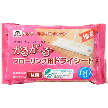 山崎産業 コンドル かるがーる フローリング用ドライシートEC 1パック(60枚)
