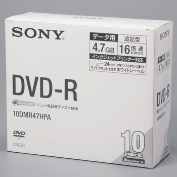 ソニー データ用DVD-R 4.7GB 16倍速 ワイドプリンタブル 5mmスリムケース 10DMR47HPA 1セット(100枚:10枚×10パック)