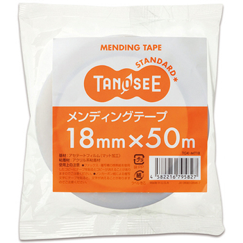 TANOSEE メンディングテープ 18mm×50m 透明 1巻