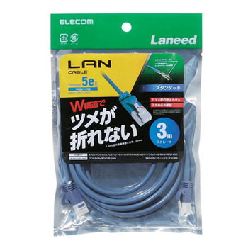 エレコム 爪折れ防止 CAT5E対応 LANケーブル ブルー 3.0m RoHS指令準拠(10物質) LD-CTT/BU30 1本