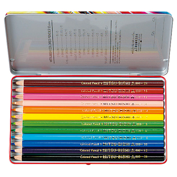 三菱鉛筆 色鉛筆880級 12色(各色1本) K88012CPN 1缶