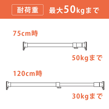 平安伸銅工業 突ぱりパワフルポール 小 マットブラック RTB-75 1本