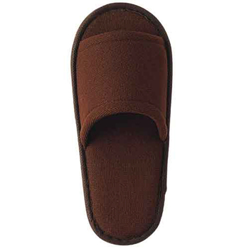 TANOSEE ソフトニットスリッパ 子ども用 ブラウン 1セット(200足:5足×40パック)
