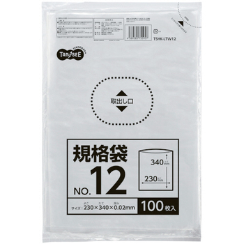 TANOSEE 規格袋 12号 0.02×230×340mm 1セット(1000枚:100枚×10パック)