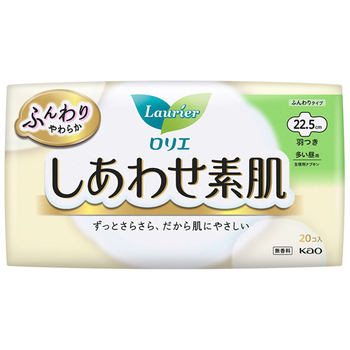 花王 ロリエ しあわせ素肌 ふんわりタイプ 多い昼用22.5cm 羽つき 1セット(360個:20個×18パック)