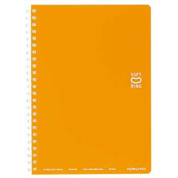 コクヨ ソフトリングノート(ドット入り罫線) A5 B罫 50枚 オレンジ ス-SV331BT-YR 1冊
