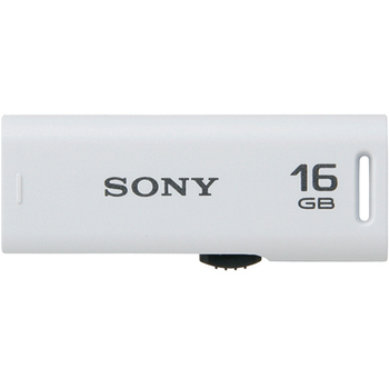 ソニー スライドアップ USBメモリー ポケットビット 16GB ホワイト キャップレス USM16GR W 1個
