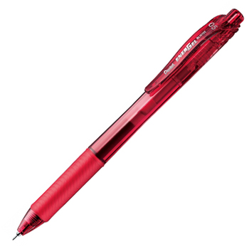 ぺんてる ゲルインクボールペン エナージェル・エックス 0.5mm 赤 BLN105-B 1セット(10本)