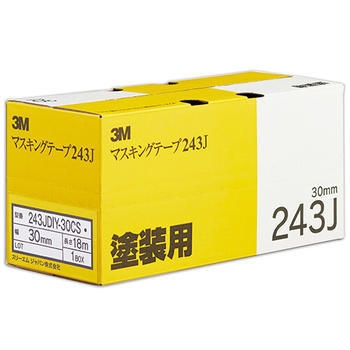 3M スコッチ マスキングテープ 243J 塗装用 30mm×18m 厚み0.8mm 243JDIY-30CS 1セット(40巻:4巻×10パック)