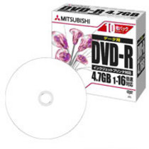 バーベイタム データ用DVD-R 4.7GB 1-16倍速 ホワイトワイドプリンタブル 5mmスリムケース DHR47JPP10 1パック(10枚)