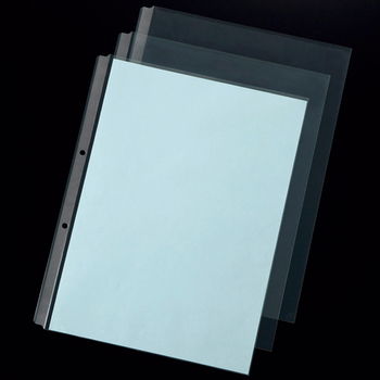 TANOSEE 再生2穴透明ポケット (台紙あり) A4タテ 青 1セット(1000枚:100枚×10パック)