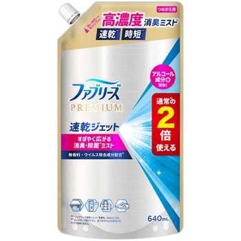 P&G ファブリーズ 速乾ジェット アルコール成分入り 無香料 つめかえ用 特大 640mL 1個