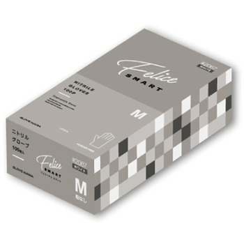 川西工業 ニトリルグローブ フェリーチェ スマート 粉なし ホワイト M #2067W-M 1箱(100枚)