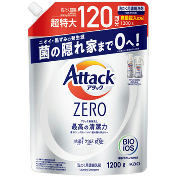 花王 アタックZERO つめかえ用 超特大 1200g 1個