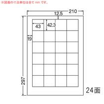 東洋印刷 ナナワード シートカットラベル マルチタイプ A4 24面 43×42.3mm LDW24P 1箱(500シート:100シート×5冊)