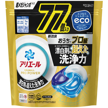 P&G アリエール ジェルボールプロ パワー つめかえ用 超メガジャンボ 1パック(77個)