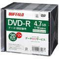 バッファロー DVD-R PCデータ用 4.7GB 16倍速 ホワイトワイドプリンタブル スリムケース 20枚+2枚 RO-DR47D-022CWZ 1パック