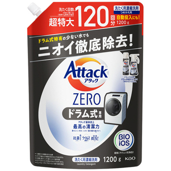 花王 アタックZERO ドラム式専用 つめかえ用 超特大 1200g 1個