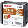 バッファロー CD-R PCデータ用 700MB 48倍速 ホワイトワイドプリンタブル スリムケース 10枚+2枚 RO-CR07D-012CWZ 1パック