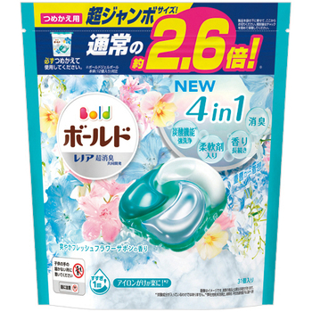 P&G ボールド ジェルボール 4D 爽やかフレッシュフラワーサボンの香り つめかえ 超ジャンボサイズ 1パック(31個)