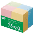 TANOSEE エコふせん キューブ 75×50mm 4色 1セット(20冊:4冊×5パック)