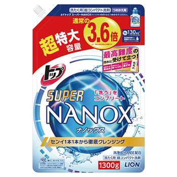 ライオン トップ スーパーNANOX 詰替用 超特大 1300g 1個